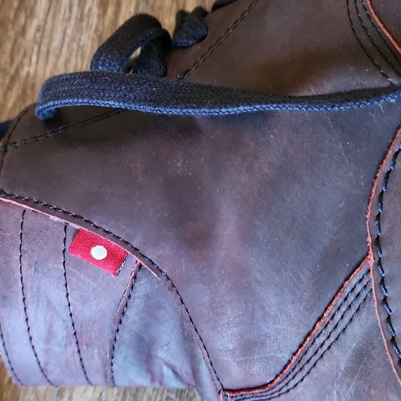 Vtg Oliberte Mens EU 41 US  Distressed Heavyweight Leather Boots Burgundy - Picture 6 of 8